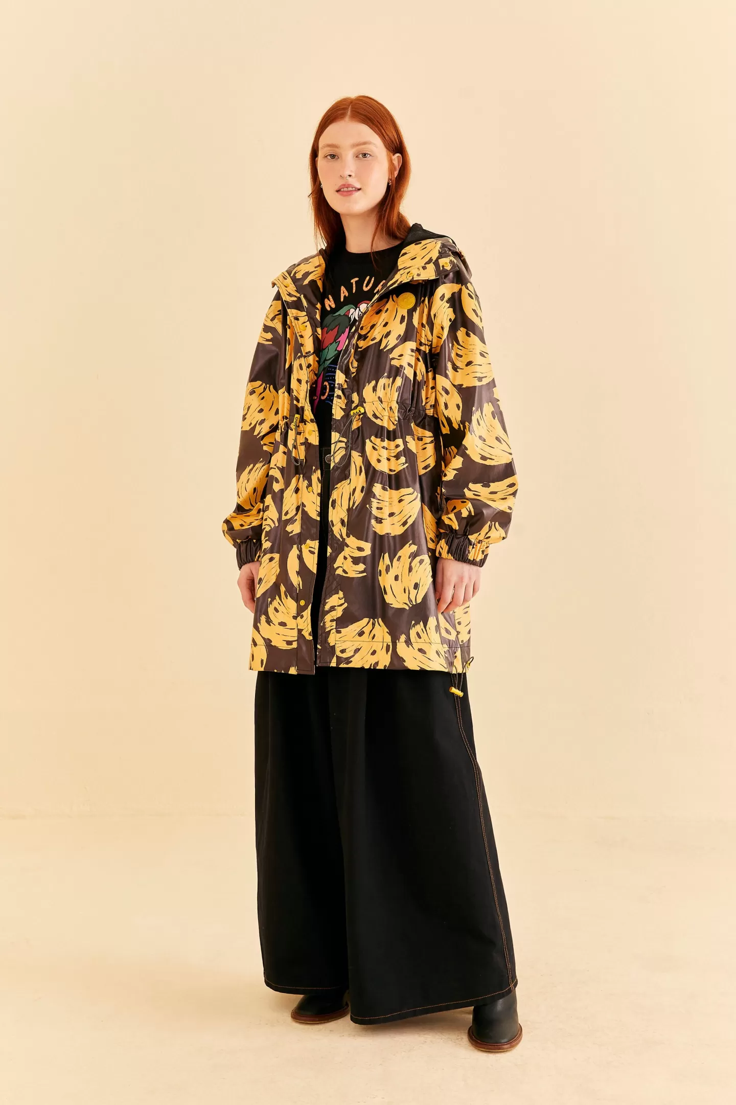 FARM Rio  BLACK BOSSA BANANA RAINCOAT