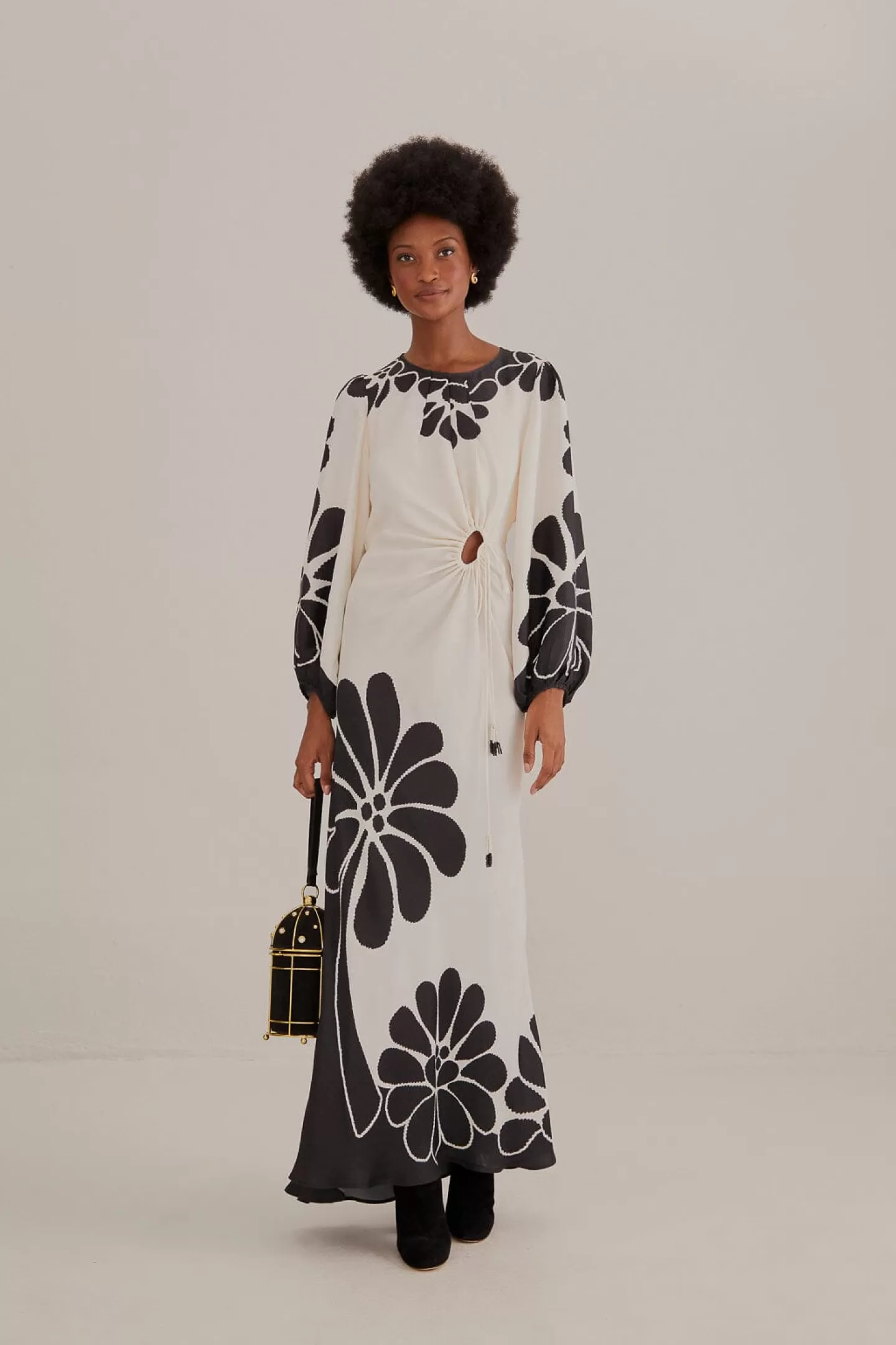 FARM Rio  BLACK PALERMO CUT OUT  LENZING™ ECOVERO™ VISCOSE MAXI DRESS