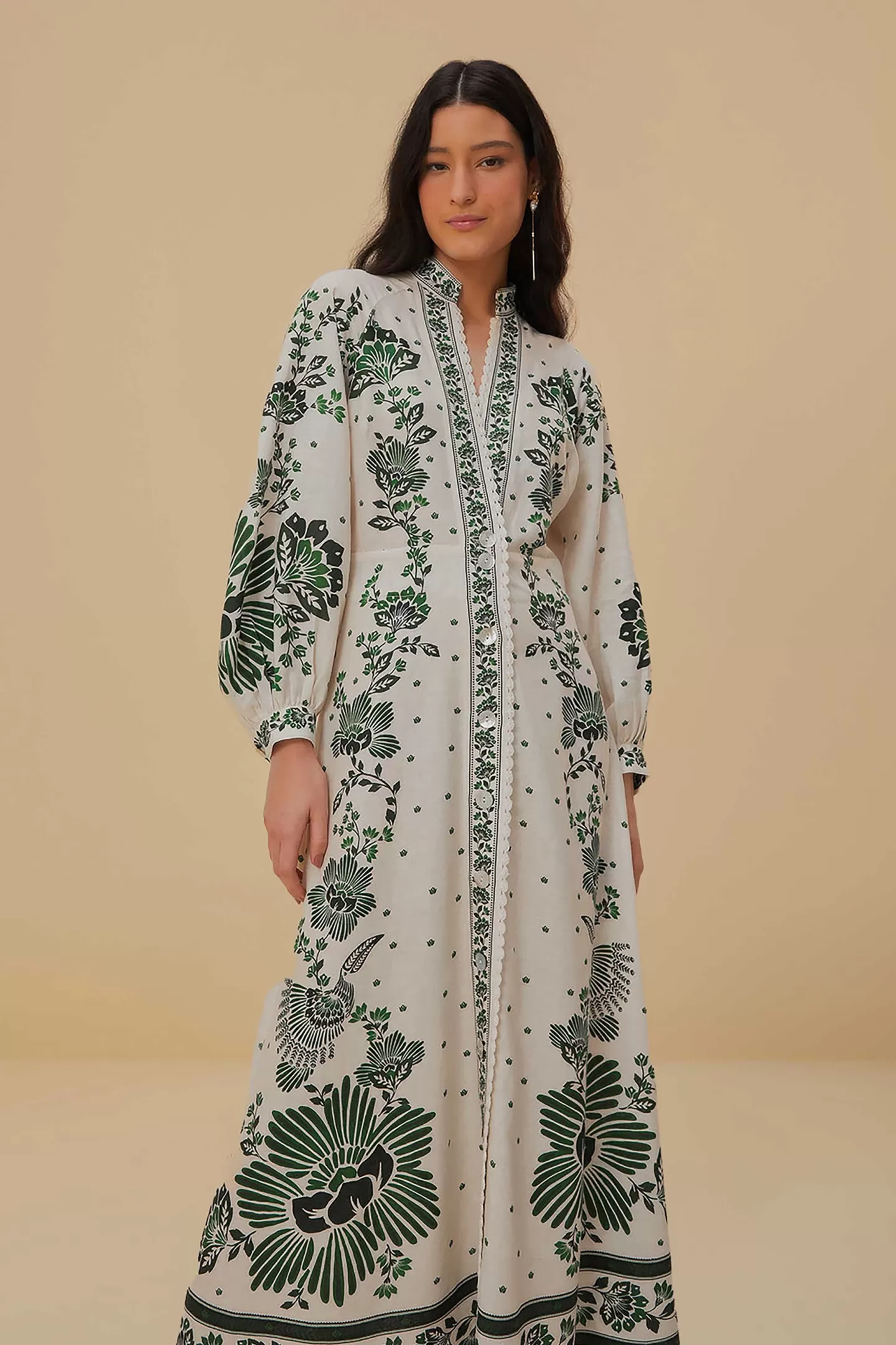 FARM Rio  FOREST SOUL OFF-WHITE MAXI DRESS