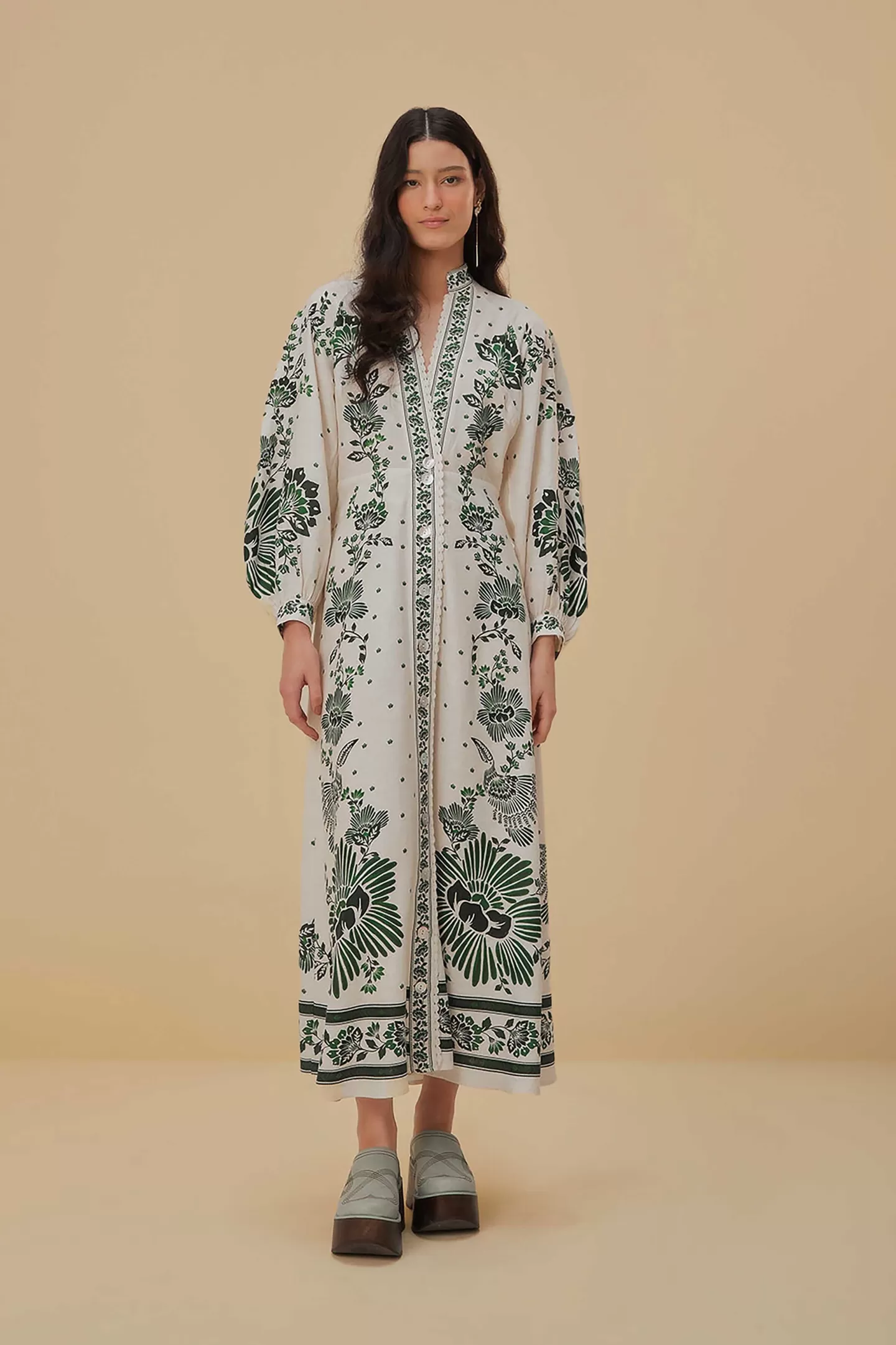 FARM Rio  FOREST SOUL OFF-WHITE MAXI DRESS