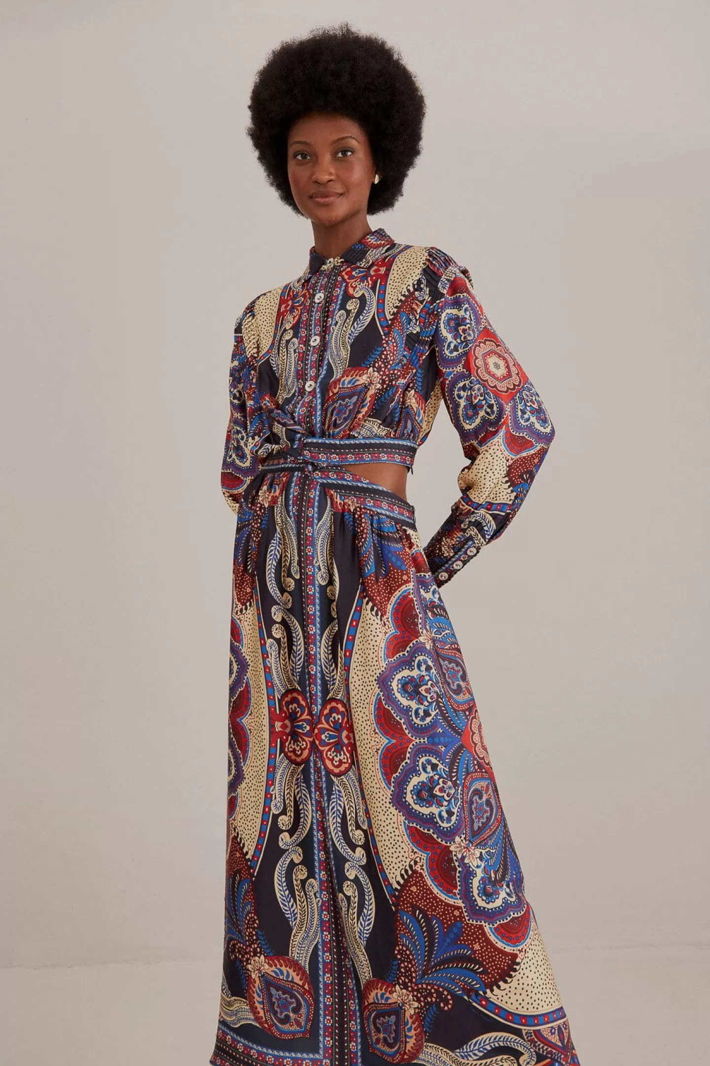 FARM Rio  MULTICOLOR ENERGY SCARF CUT-OUT MAXI DRESS