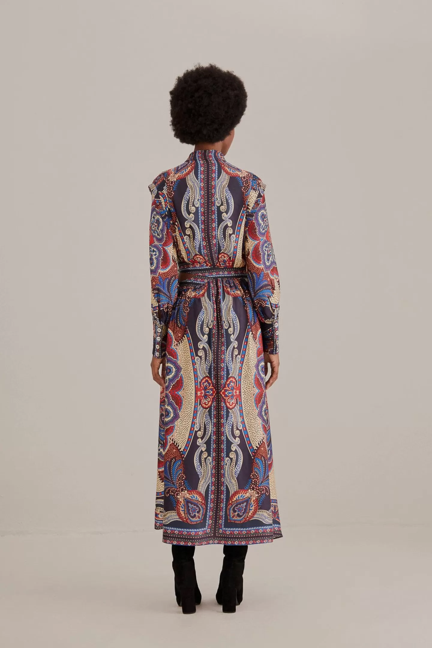 FARM Rio  MULTICOLOR ENERGY SCARF CUT-OUT MAXI DRESS