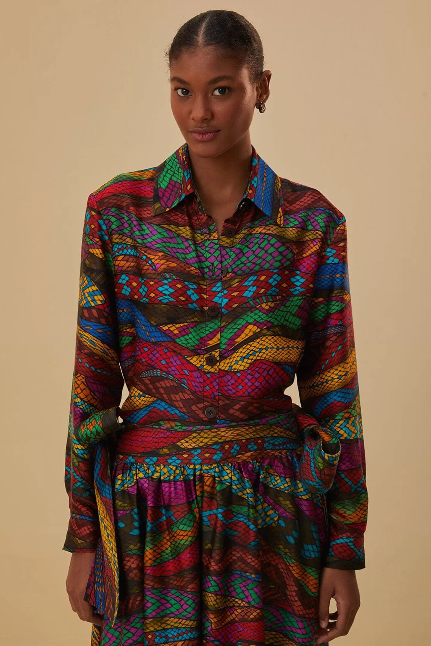 FARM Rio  MULTICOLOR MIRAGE SHIRT LONG SLEEVES