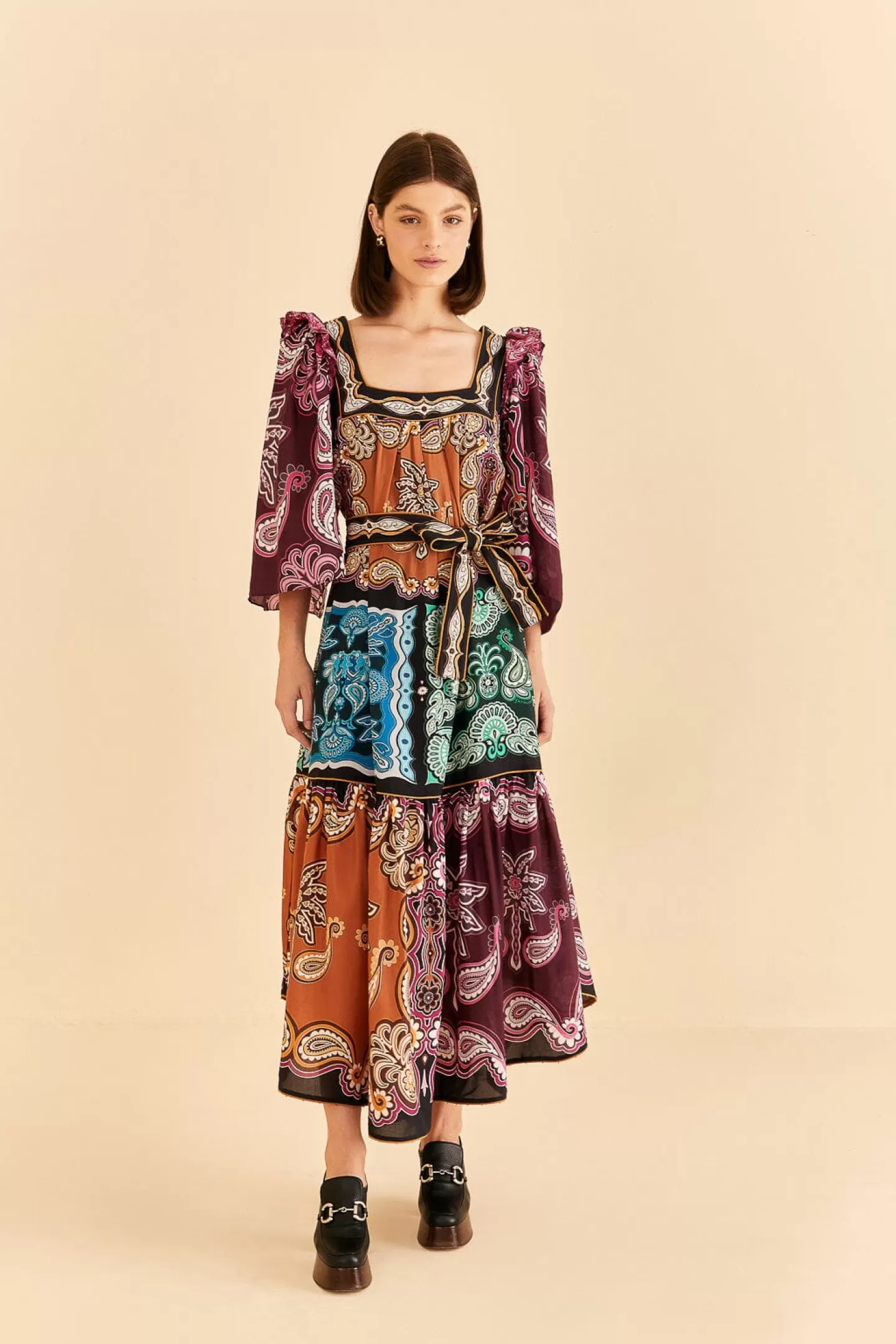 FARM Rio  MULTICOLOR SWEET MERMAIDS MIDI DRESS