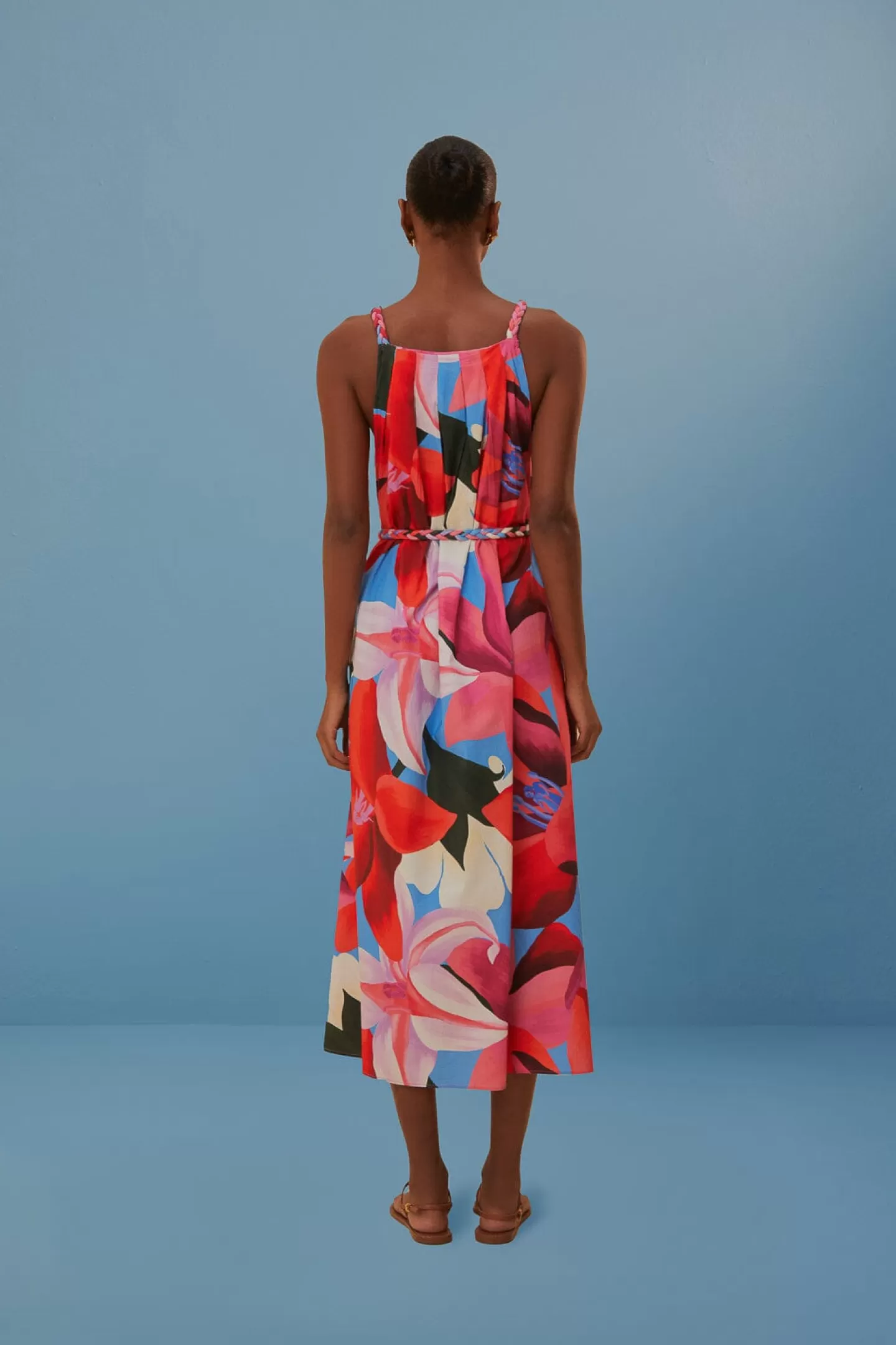 FARM Rio  WATERCOLOR FLORAL SLEEVELESS COVER UP